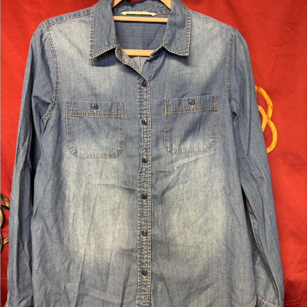 Denim Button-Up Shirt